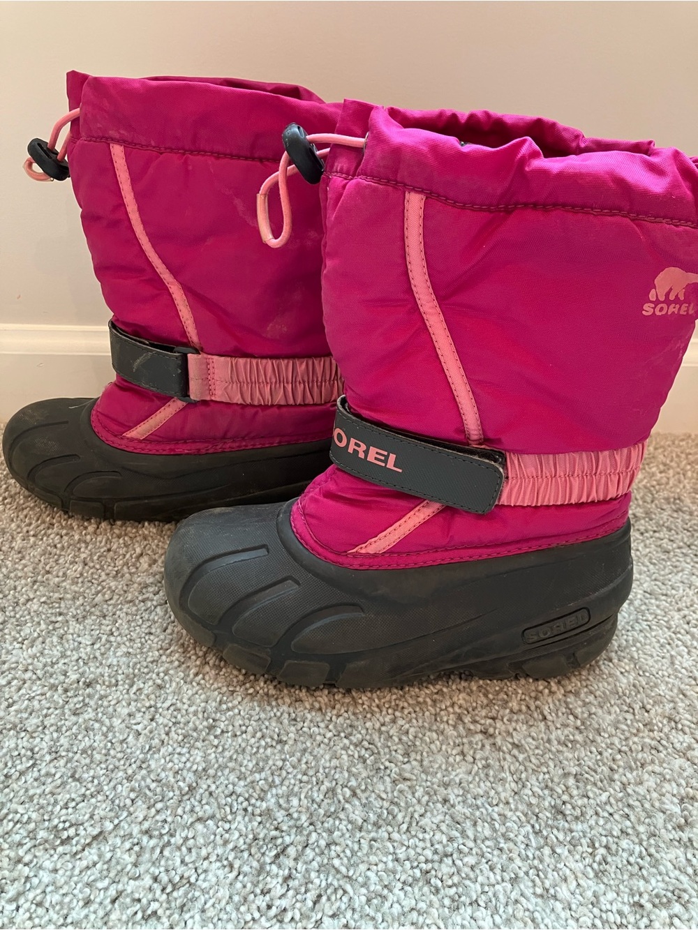 Sorel Kids Hot Pink and Black Winter Boots